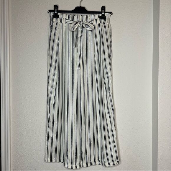 Zara Striped Paper Bag Culottes Size S - Picture 3 of 11